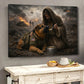 Jesus Feeds the Military Dog - Gallery Wrapped Canvas - INCLUDES FREE SHIPPING