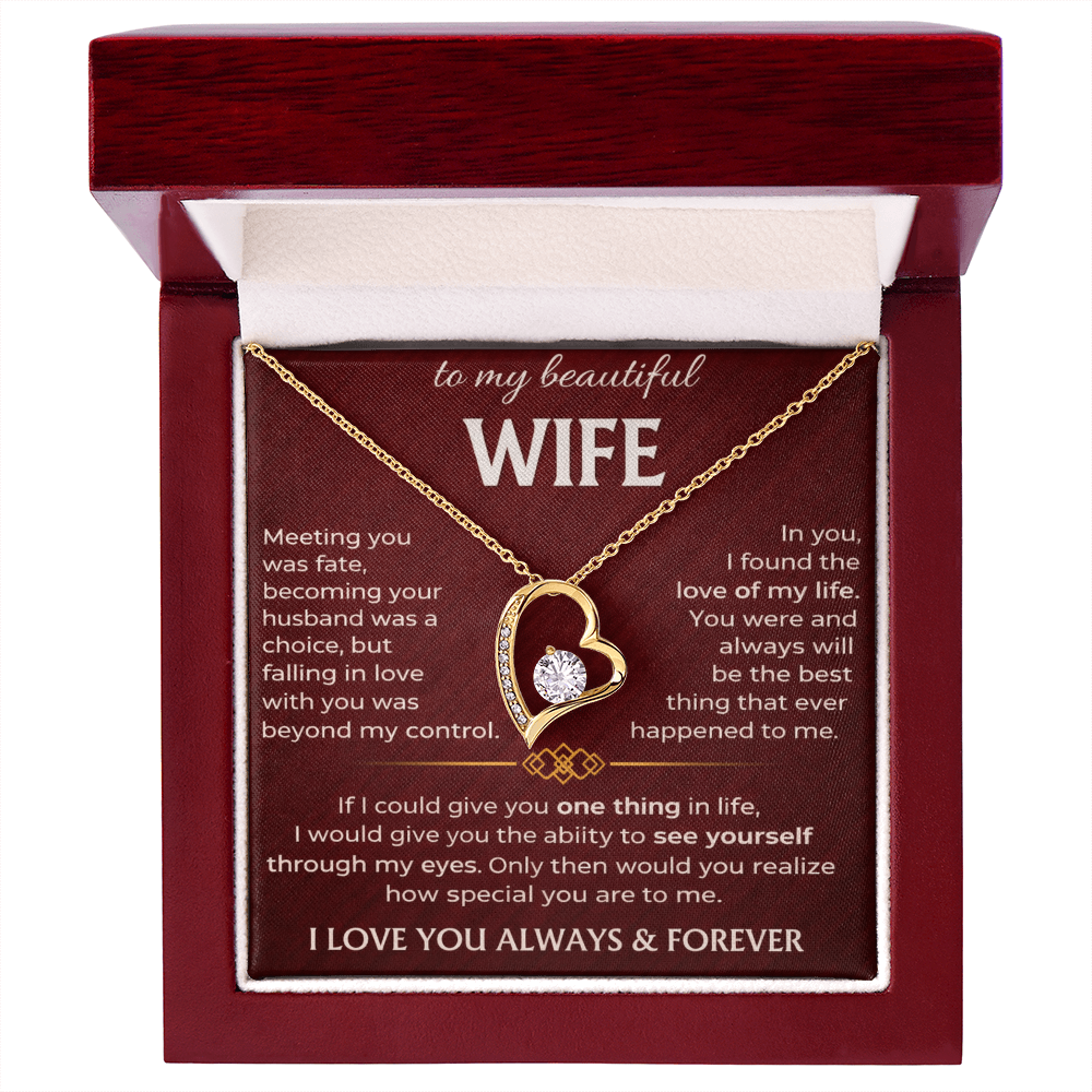 To My Beautiful Wife - Forever Love Necklace