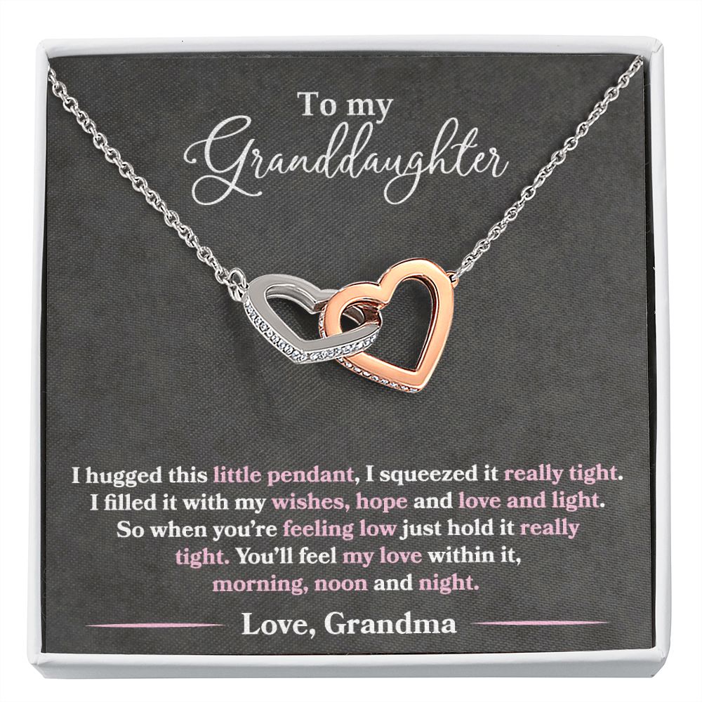 Granddaughter - I Hugged This Little Pendant - Love Grandma