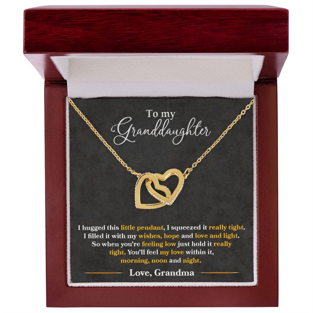 Granddaughter - I Hugged This Little Pendant - Love Grandma