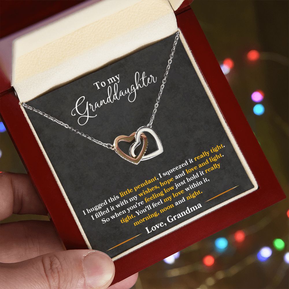 Granddaughter - I Hugged This Little Pendant - Love Grandma